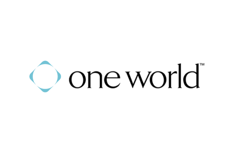 The logo for One World